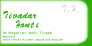 tivadar honti business card